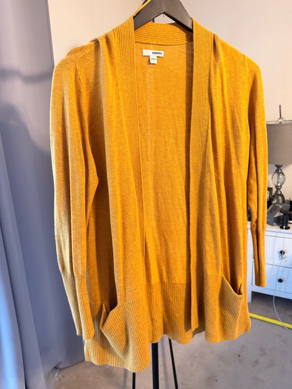 Sonoma Open-Front Cardigan Sweater - Mustard Yellow